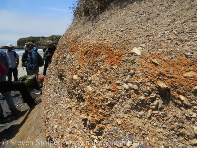 10,000 year old creek bed exposed by erosion