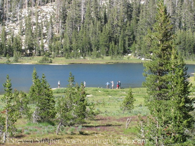 Our group getting ready to leave the lakes for the last leg of our journey to Sunset Camp.