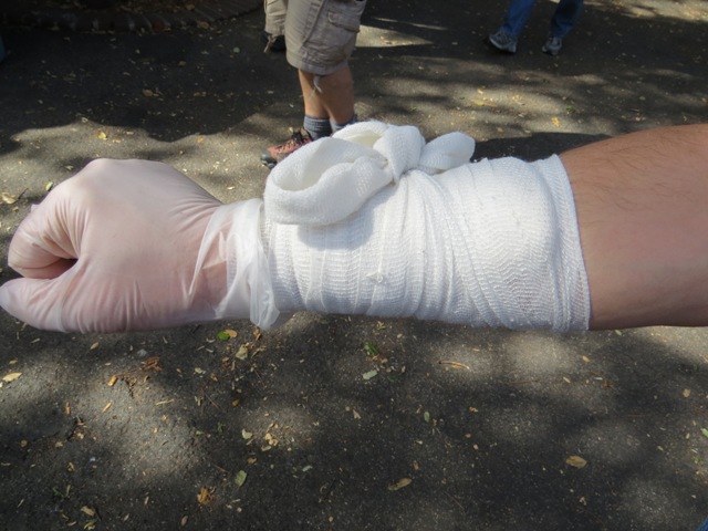 compression bandage on arm