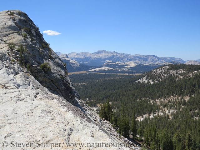 The steep sides of the ridge