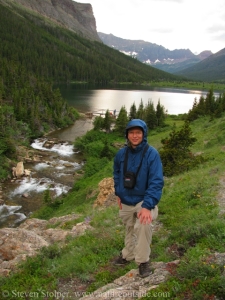 Looking for birds in the twilight after a heavy rain in the Rocky Mountains.