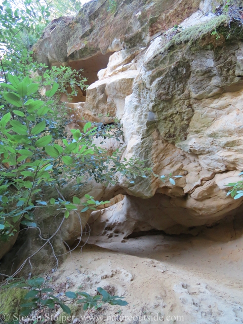 Entrance to the bottom cave. The hole in the ceiling leads inside the middle cave.