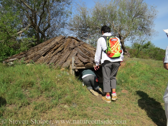 Entering the sweathouse.