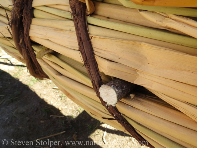 We hammered the rod into the boat with a mallet. But the end of the rod protruded from the hull.