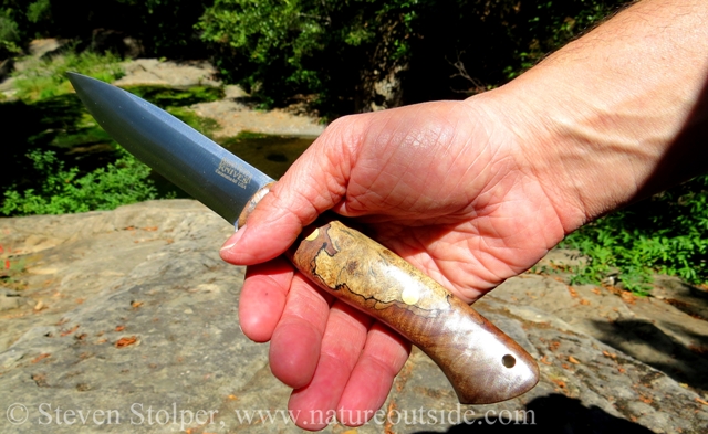 Bark River Aurora bushcraft knife spalted maple burl