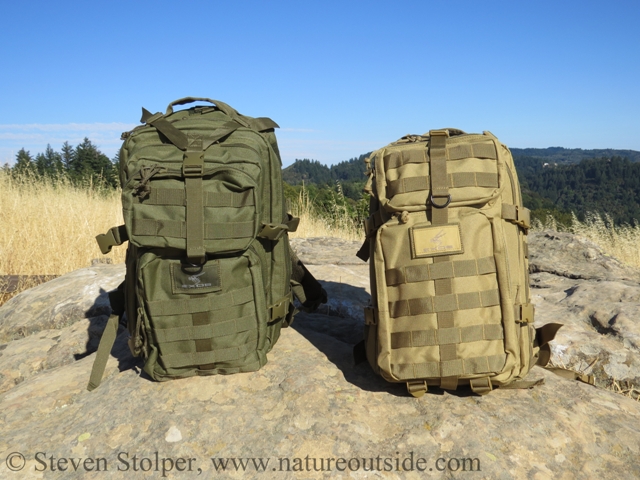 Exos-Gear Bravo backpacks in Olive Drab and Coyote Tan