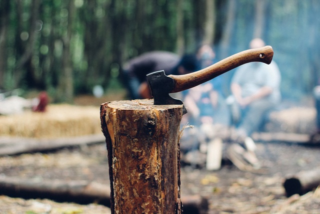 axe in chopping block