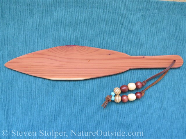 cedar ceremonial canoe paddle with beads
