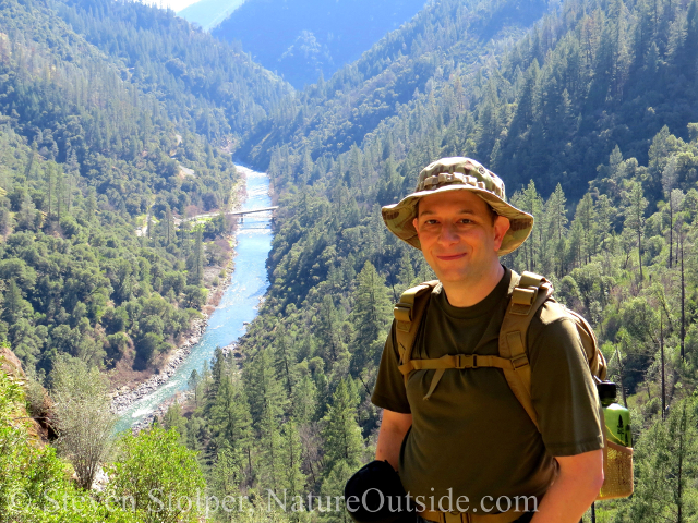 hiker overlooking river