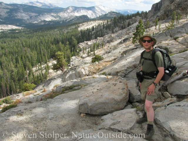 hiker in yosemite backcountry