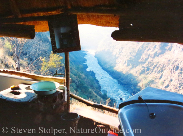 view from bath hut overlooking Zambezi