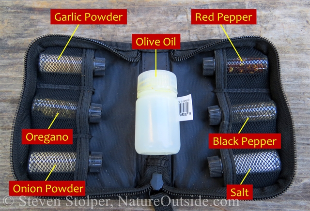 spice kit with contents annotated