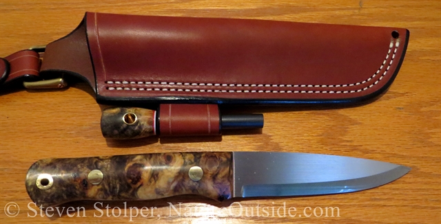 woodlore style bushcraft knife and sheath