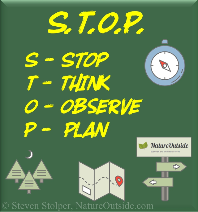 infographic what to do when lost hiking STOP