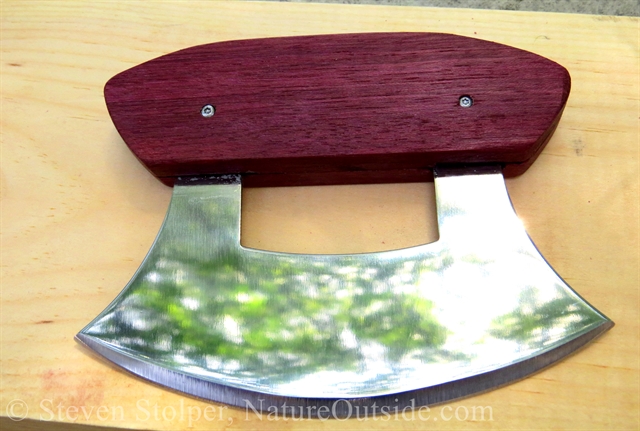 ulu with purple wood handle