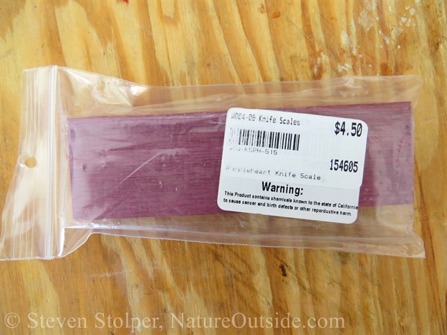 Purpleheart knife scales