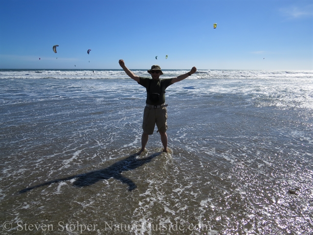 hiker in ocean