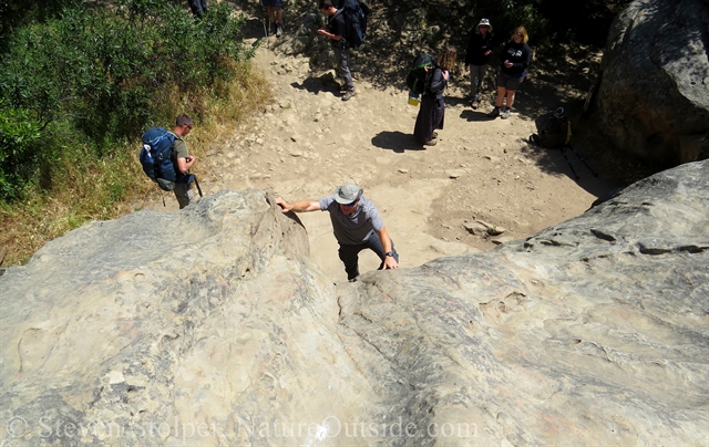 Scrambling up the back side of Goat Rock