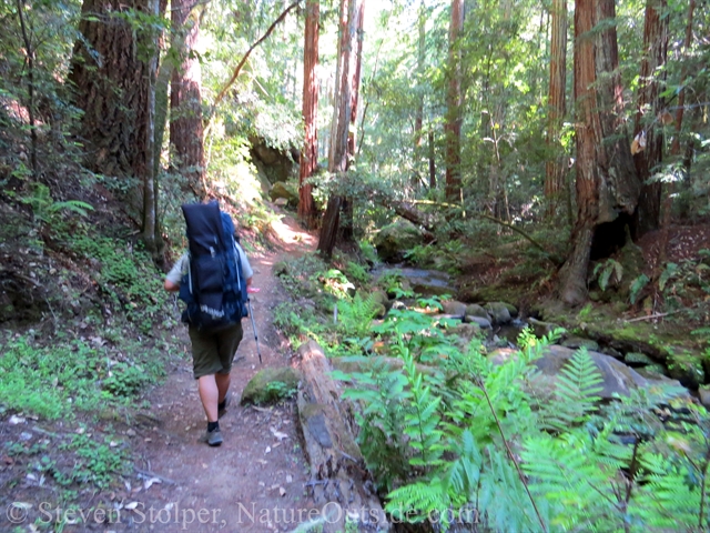 ranger hiking by creek