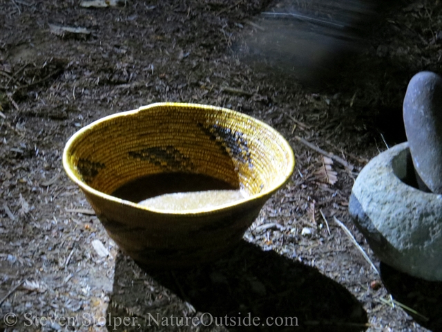 Ground seed in water inside a pre-soaked water-tight basket