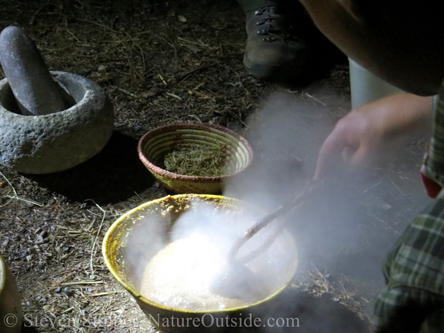 boiling with hot rocks