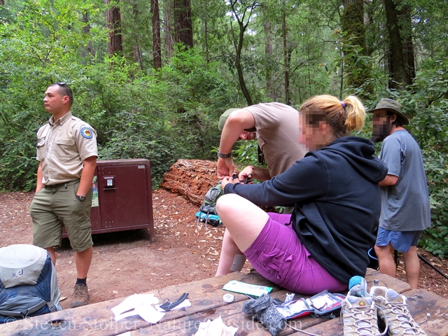 Blister clinic before departing camp