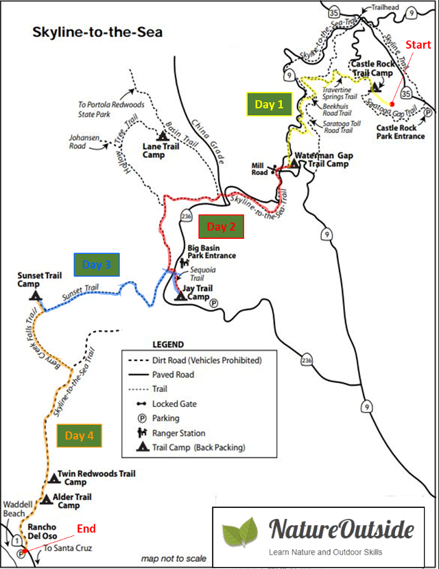 Skyline to the sea map