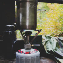 canister stove with pot