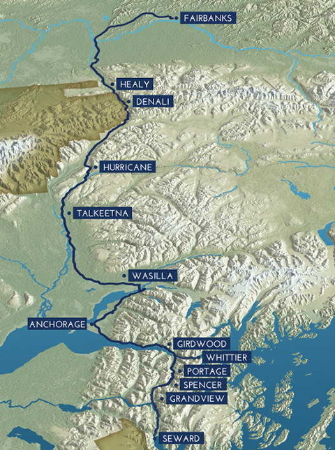 Alaska railroad route map
