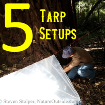 person setting up tarp