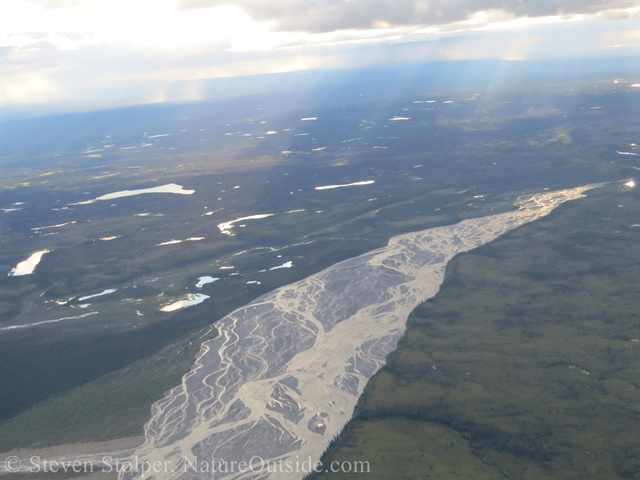 river seen from air in Denali