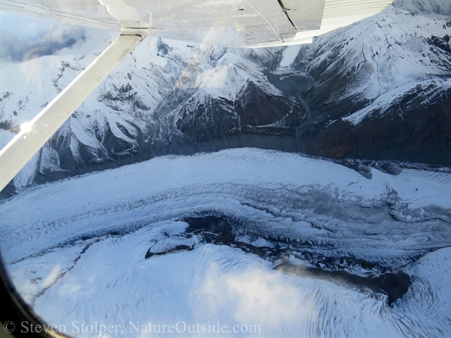 A lake on top of a glacier