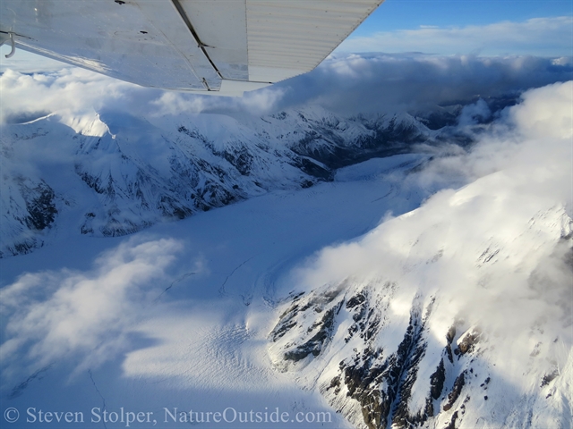 A snow covered glacier