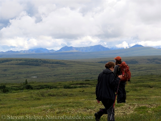 hikers on tundra