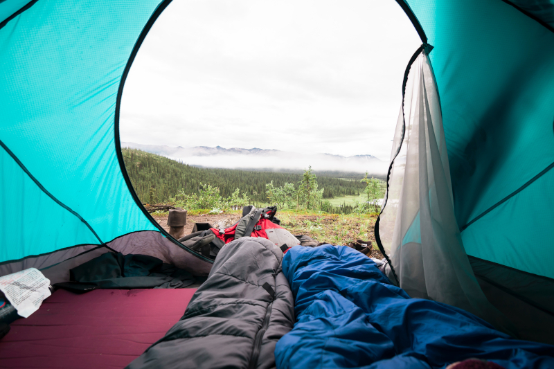 inside of tent