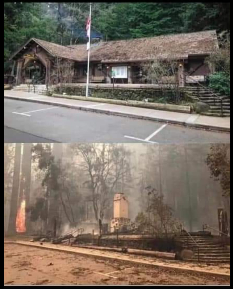 Big Basin Redwoods State Park HQ before and after