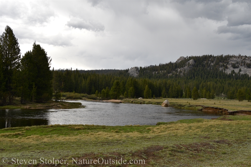 Storm clouds over the Tuolumne River