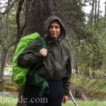 hiker in rain gear