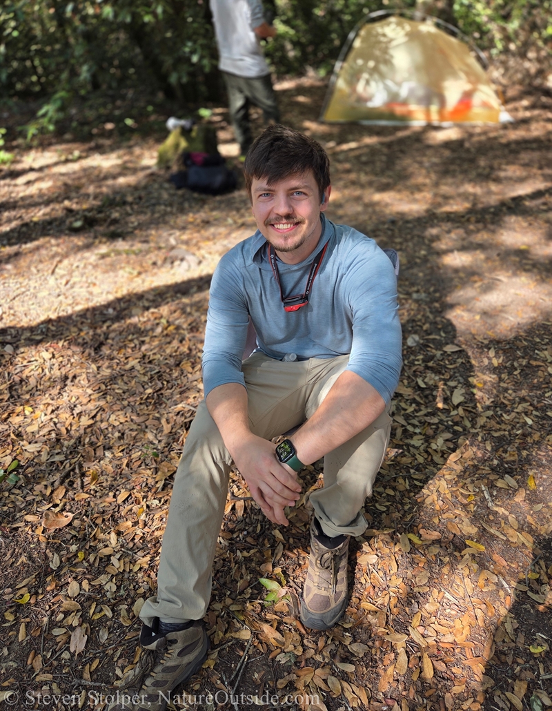 man sitting in Helinox Chair Zero