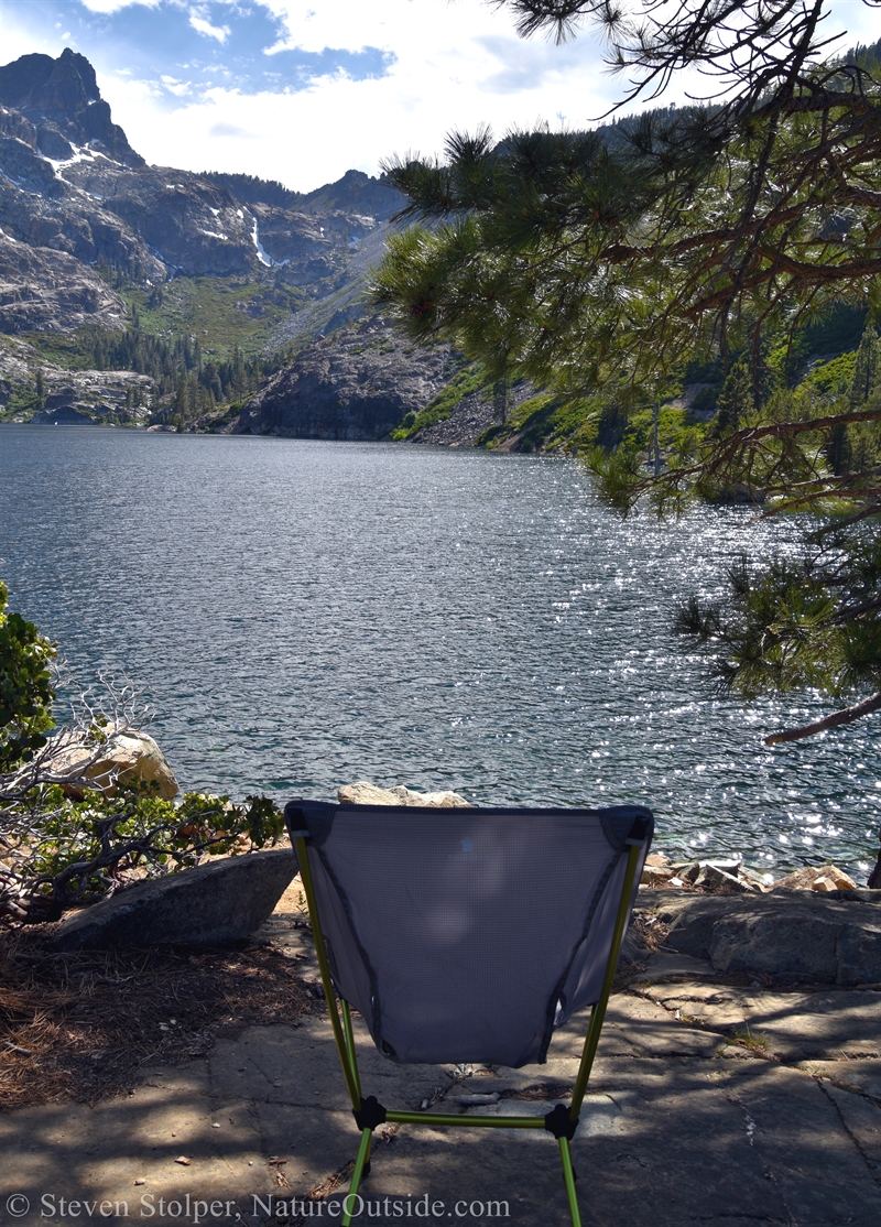 Helinox Chair Zero at lake in Sierras